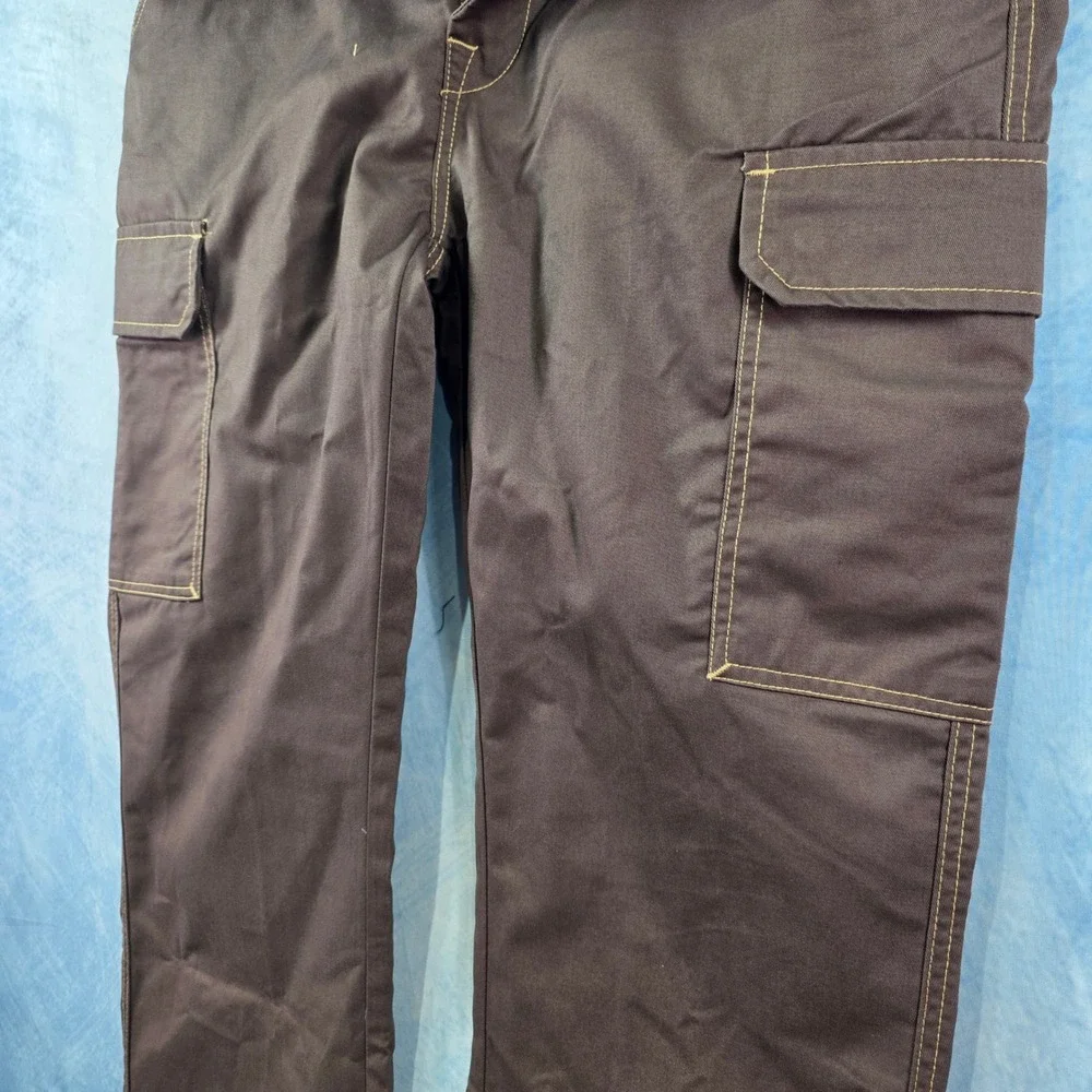 True Religion Mens Cargo Pants Bracken Brown Straight Leg Contras Stitch Size 34
